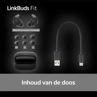 Sony LinkBuds Fit draadloze oordopjes zwart
