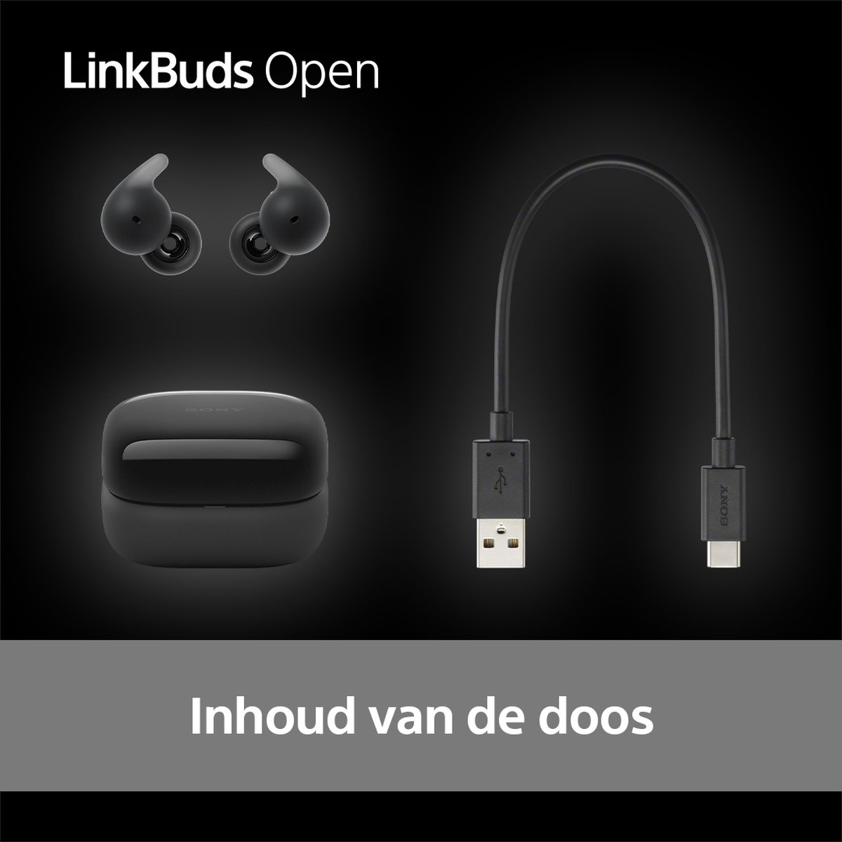 Sony LinkBuds Open draadloze oordopjes zwart