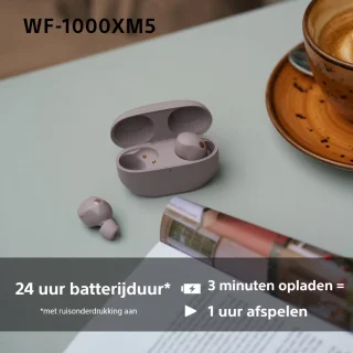 Sony WF-1000XM5 draadloze oordopjes Smoky Pink