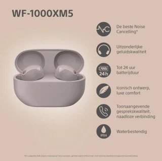 Sony WF-1000XM5 draadloze oordopjes Smoky Pink