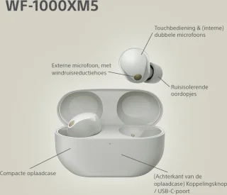 Sony WF-1000XM5 Draadloze Oordopjes Zilver