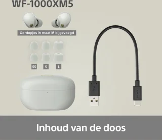 Sony WF-1000XM5 Draadloze Oordopjes Zilver