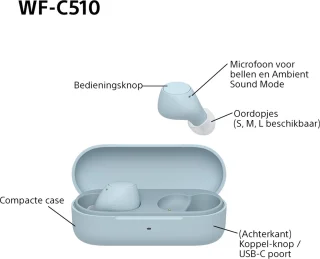Sony WF-C510 Draadloze Oordopjes Blauw