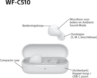 Sony WF-C510 Draadloze Oordopjes Wit
