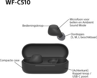 Sony WF-C510 draadloze oordopjes zwart