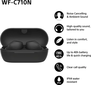 Sony WF-C710N Draadloze Noise Cancelling Oordopjes Zwart