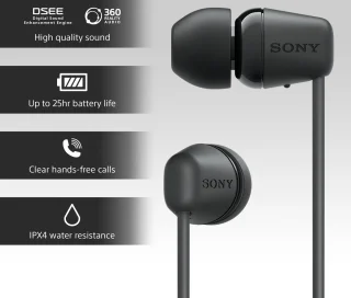 Sony WI-C100 Draadloze Oordopjes Zwart