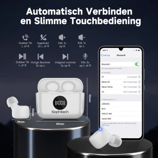 SophiBuds Draadloze Bluetooth Oordopjes Wit