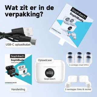 SophiBuds Draadloze Bluetooth Oordopjes Wit