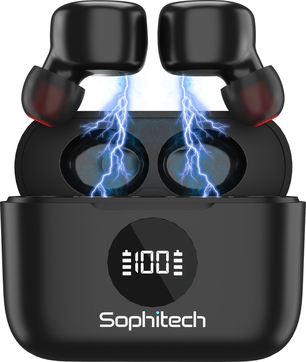 De SophiBuds Draadloze Bluetooth Oordopjes Zwart in één oogopslag