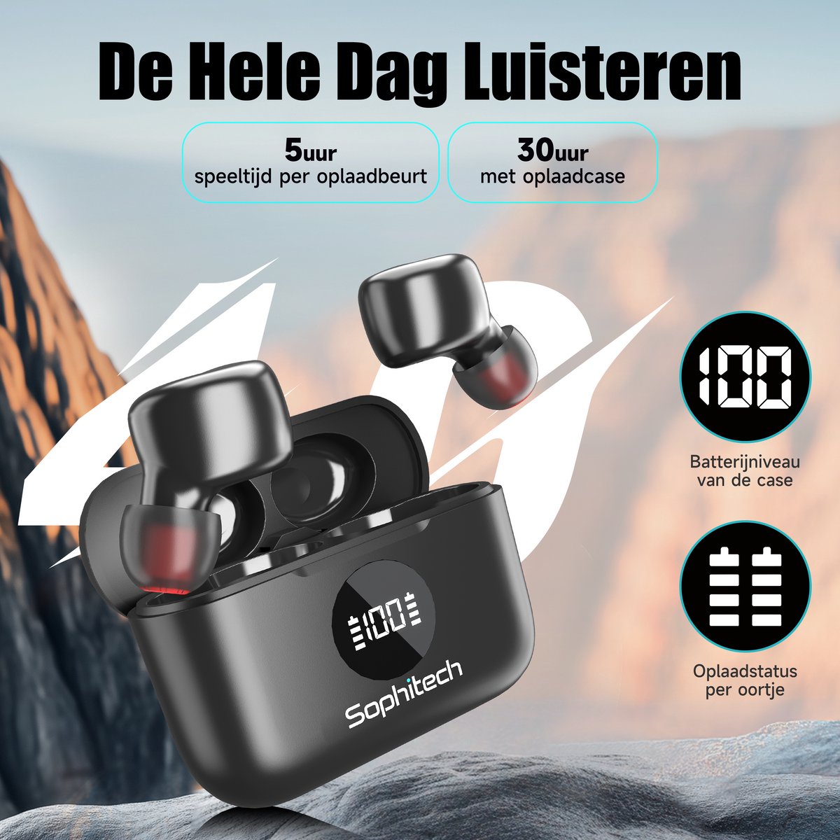 Wat vinden we goed aan de SophiBuds Draadloze Bluetooth Oordopjes Zwart