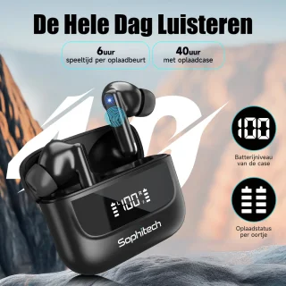 SophiBuds Pro Draadloze Bluetooth Oordopjes Zwart
