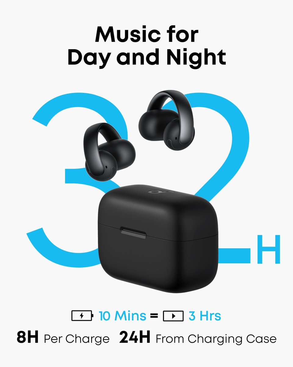 Soundcore Aeroclip True Wireless In-ear Bluetooth Headset Zwart