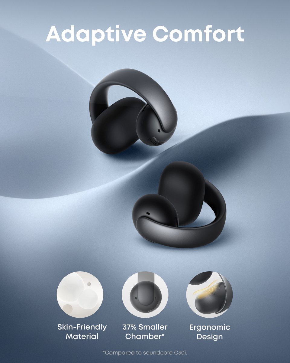 Soundcore Aeroclip True Wireless In-ear Bluetooth Headset Zwart