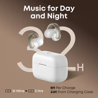 Soundcore Aeroclip True Wireless Open-Ear Headset Champagne Wit