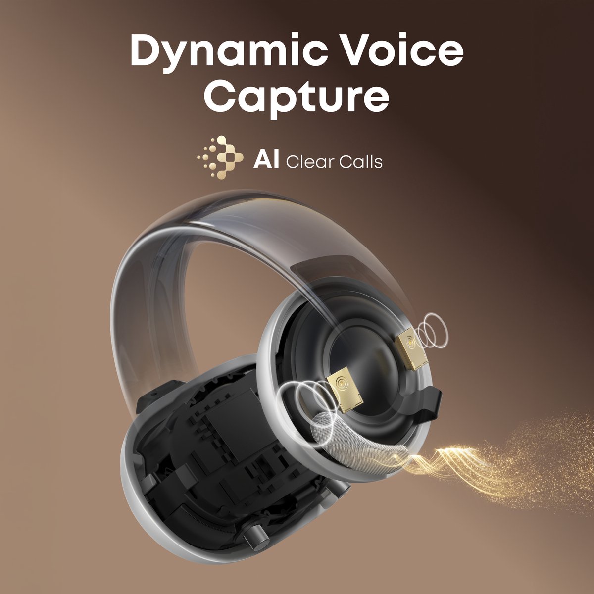 Soundcore Aeroclip True Wireless Open-Ear Headset Champagne Wit