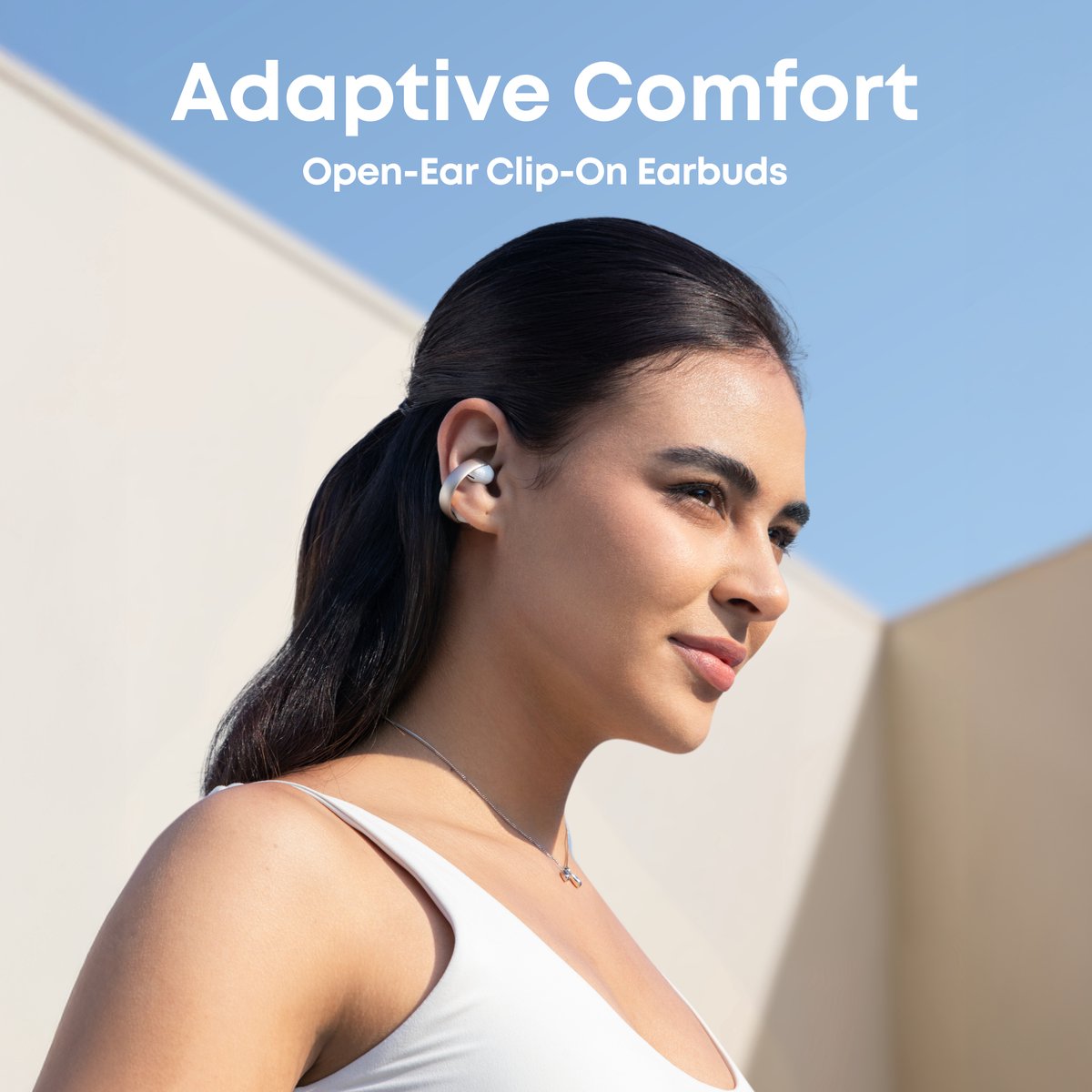 Soundcore Aeroclip True Wireless Open-Ear Headset Champagne Wit