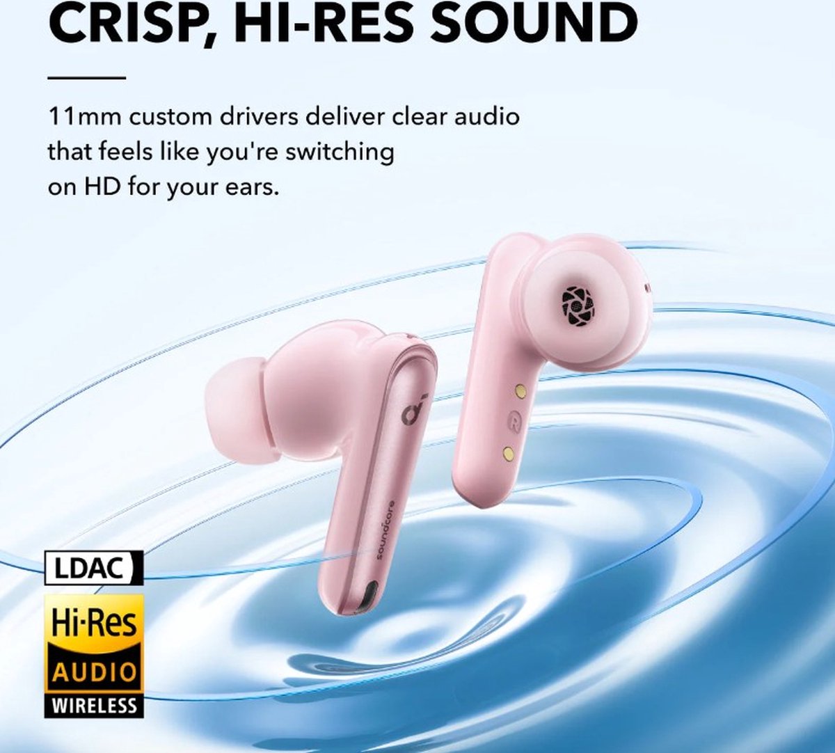 Wat vinden we goed aan de Soundcore Liberty 4 NC Draadloze Oordopjes Roze