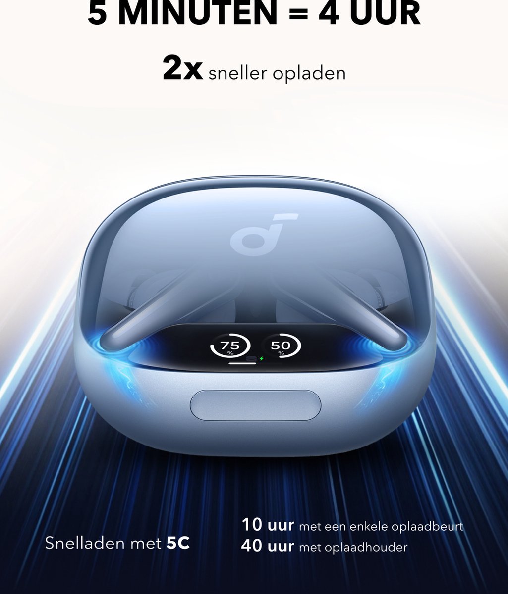 soundcore Liberty 4 Pro draadloze oordopjes blauw