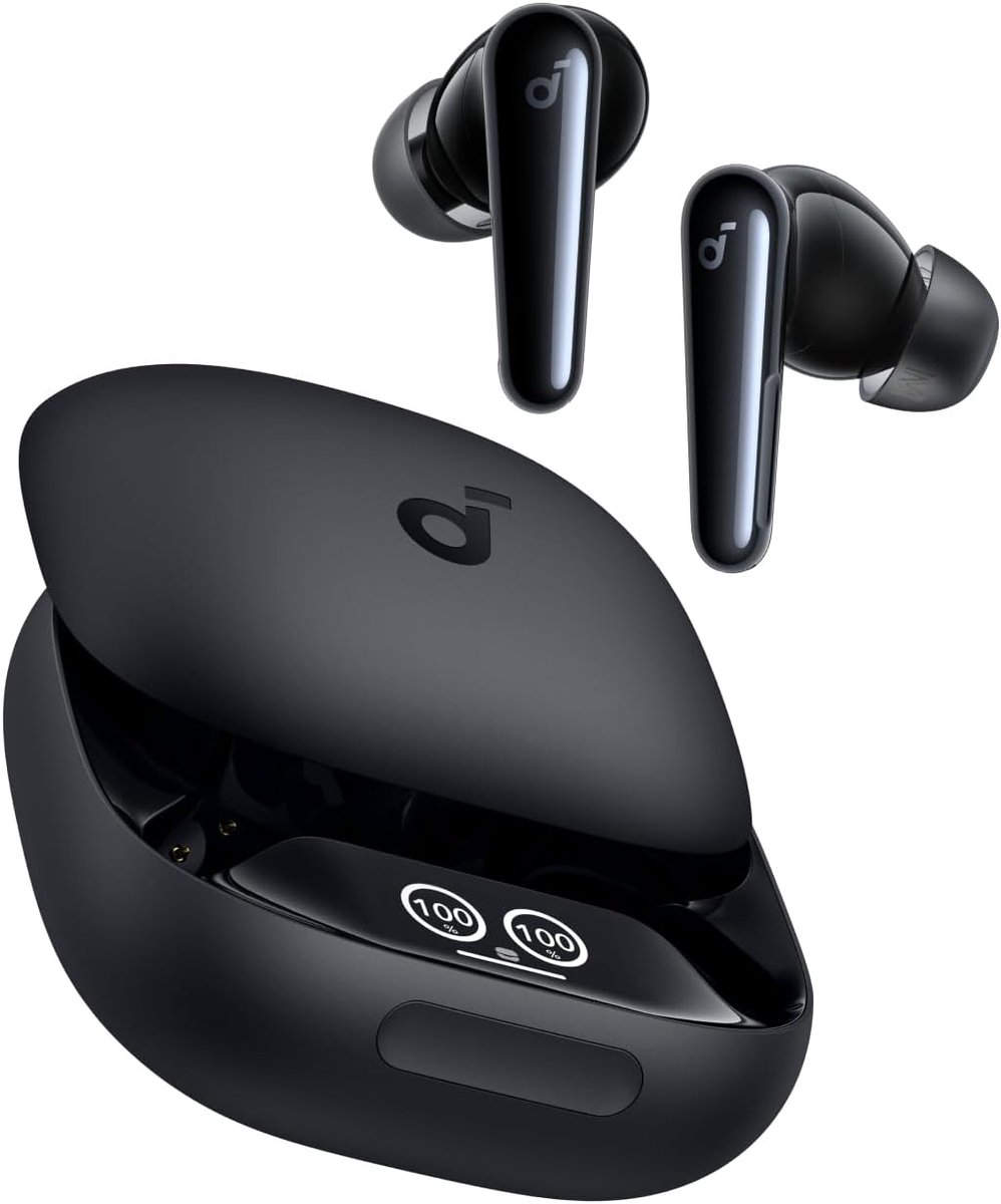 De Soundcore Liberty 4 Pro Draadloze Oordopjes Mat Zwart in één oogopslag