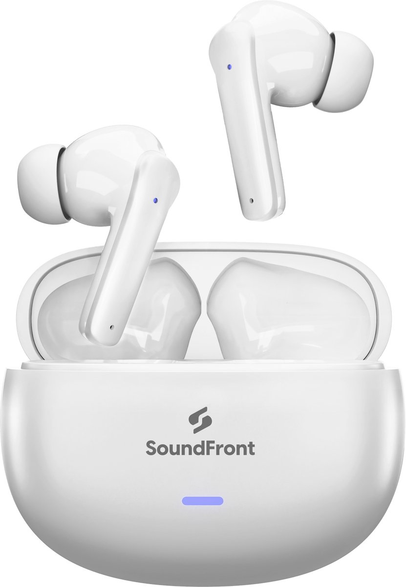 De SoundFront Ultimate Draadloze Bluetooth Oordopjes Wit in één oogopslag