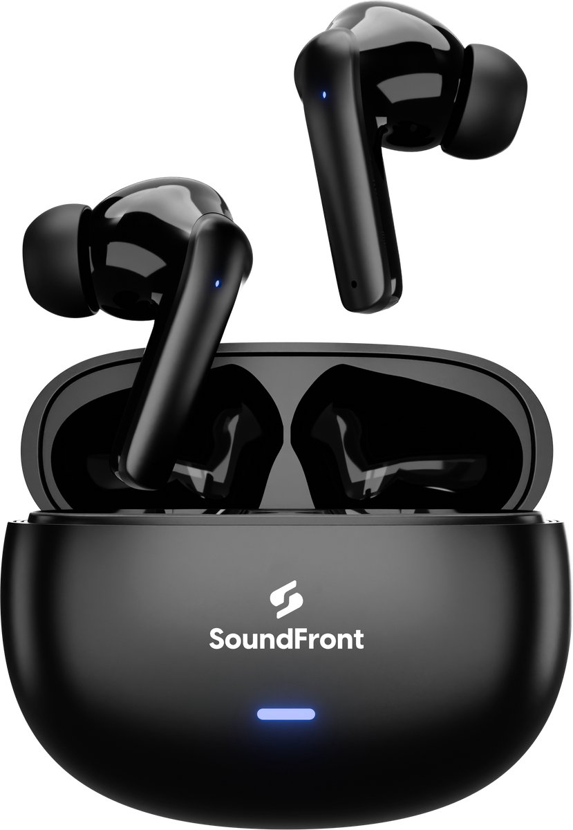 De Soundfront Ultimate Draadloze Bluetooth Oordopjes Zwart in één oogopslag