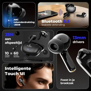 Soundfront Ultimate Draadloze Bluetooth Oordopjes Zwart