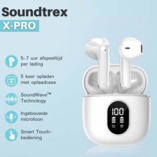 Soundtrex X-Pro Draadloze Bluetooth Oordopjes Wit