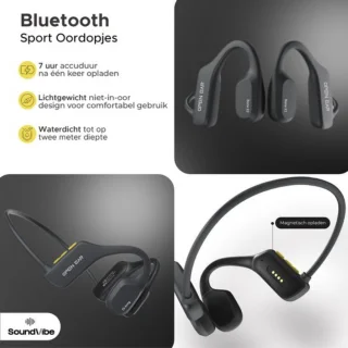 Soundvibe Bone Conduction Headphone Zwart draadloos