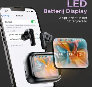 SoundVibe® Digitalbuds LX-10 - Draadloze Oordopjes Zwart