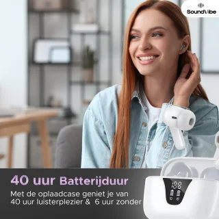 Soundvibe® Earbuds Pro - Draadloze oordopjes Wit