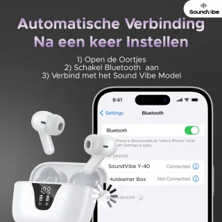 Soundvibe® Earbuds Pro - Draadloze oordopjes Wit