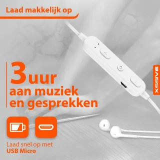 Sport Oortjes Draadloos Wit Met Microfoon