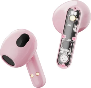 Streetz T150 TWS In-Ear Koptelefoon Transparant/Roze