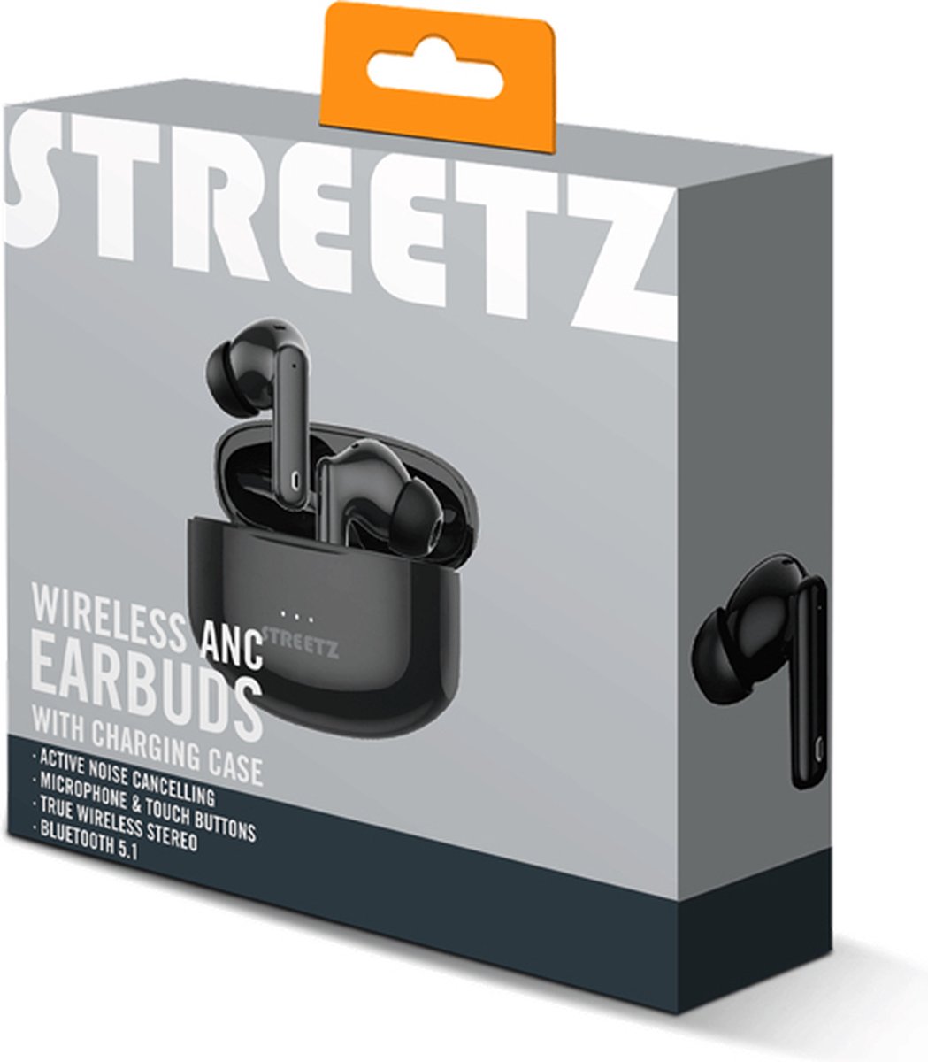 Streetz TWS ANC Draadloze Oordopjes Zwart