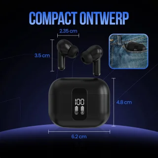 Strex Draadloze Bluetooth Oordopjes Zwart