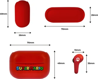 Super Mario Draadloze TWS Oordopjes Bluetooth met Oplaadcase