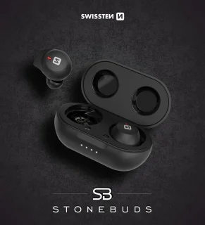 Swissten Stonebuds Draadloze Oordopjes Zwart