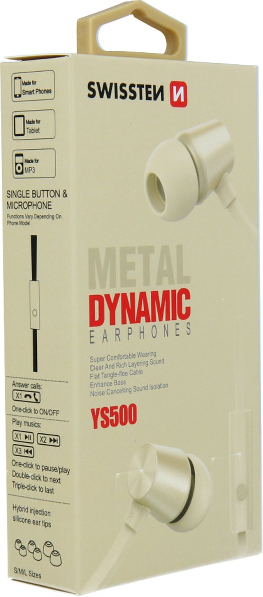 Swissten YS500 In-Ear Oordopjes Goud
