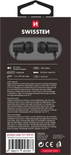 Swissten YS500 In-ear oordopjes zwart