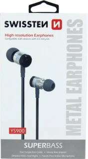 Swissten YS900 Superbass In-Ear Oordopjes Zwart