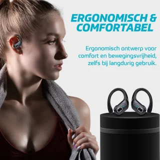 Synyq Active Draadloze Sport Oordopjes Zwart