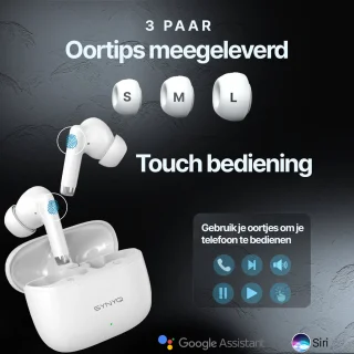 Synyq iPro Draadloze Bluetooth Oordopjes Wit