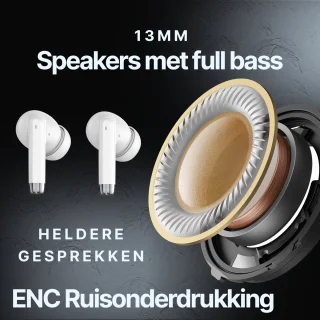 Synyq iPro Draadloze Bluetooth Oordopjes Wit