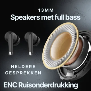 Synyq iPro Draadloze Bluetooth Oordopjes Zwart