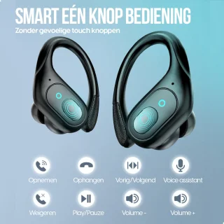 Synyq JumP draadloze sport oordopjes zwart