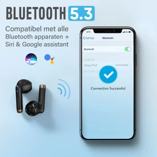 Synyq ProX Draadloze Bluetooth Oordopjes Zwart