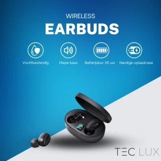 Tec Lux Draadloze Bluetooth Oordopjes Zwart