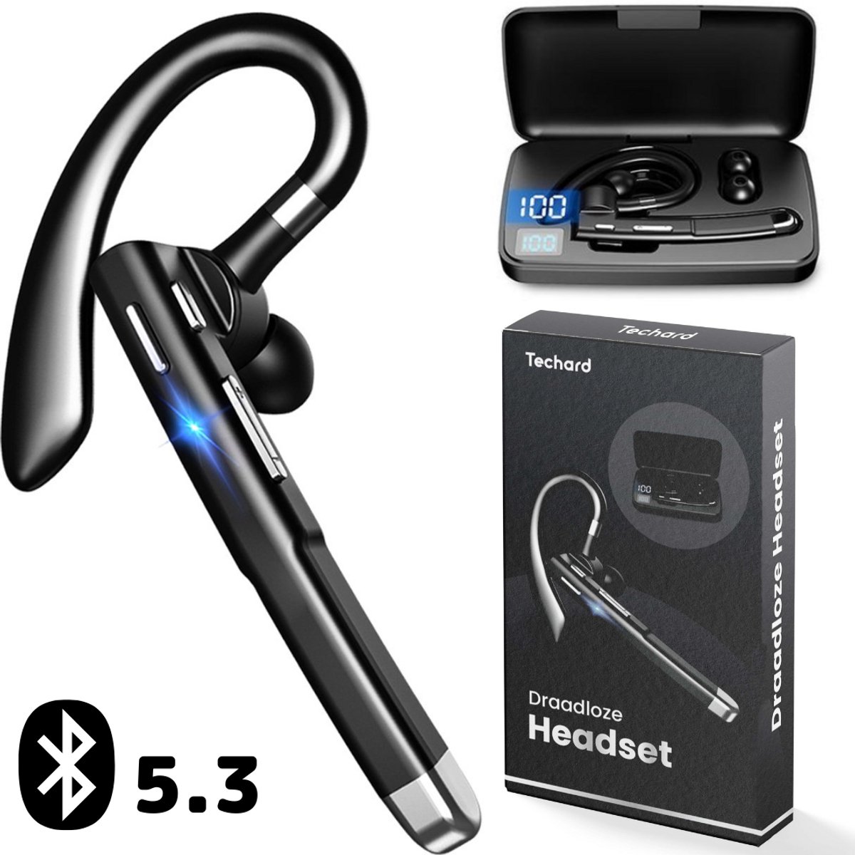 De Techard Bluetooth 5.3 Draadloze Headset Met Microfoon 2025 in één oogopslag