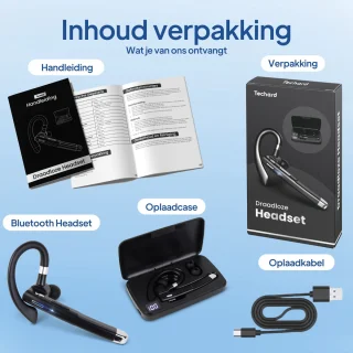 Techard Bluetooth 5.3 Draadloze Headset Met Microfoon 2025